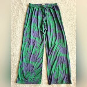 Modcloth Green and Purple Elephant Print PJ Bottoms Size Med NWOT